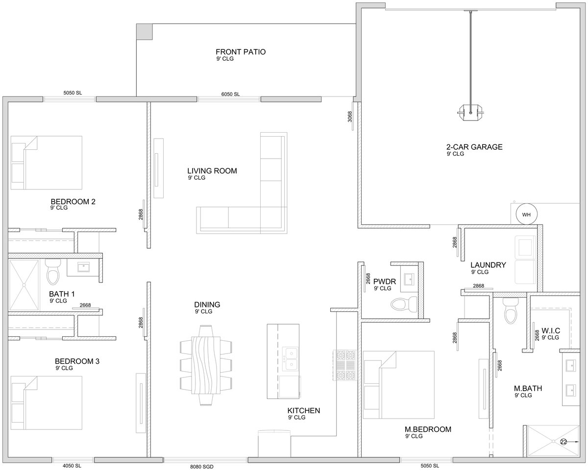 The Antelope floor plan, 1,599 square feet, 3 bedrooms